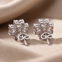 1.20 CT Heart Flower Diamond Stud Earrings