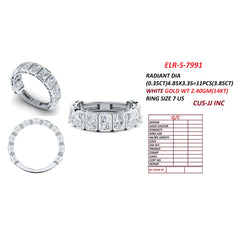 4 CT Radiant Half Eternity Ring