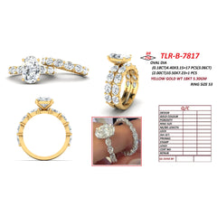 5.16 CT Oval Diamond Cluster Bridal Set Ring