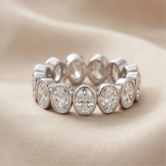 5.20 CT Oval Bezel Diamond Full Eternity Ring