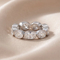 5.40 CT East-West Oval Bezel Diamond Full Eternity Ring