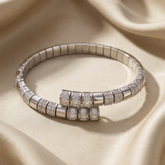 32.51 CT Baguette & Pavé Diamond Bypass Bracelet