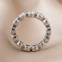 5.20 CT Pear Bezel Diamond Full Eternity Ring