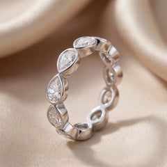 1.87 CT East-West Pear Bezel Diamond Full Eternity Ring