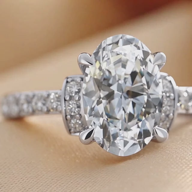 2.63 CT Oval Side Stone Ring