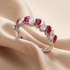 1.20 CT Pear Ruby & Diamond Half Eternity Ring