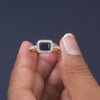 1.53 CT Emerald-Cut Sapphire Diamond Halo Ring
