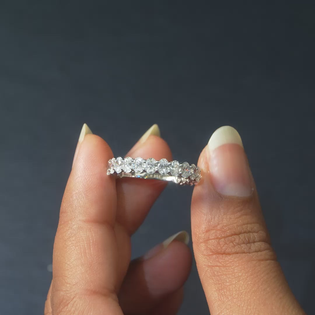 2.04 CT Oval Cut Half Eternity Band