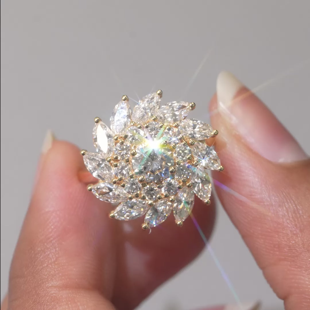 2.93 CT Round Cluster Cocktail Ring