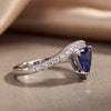 1.45 CT Trillion Blue Sapphire Bypass Ring