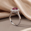 1.86 CT Oval Red Ruby Halo Ring