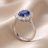 2.62 CT Oval Sapphire Halo Ring