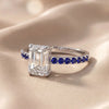 1.95 CT Emerald-cut Sapphire Pavé Ring