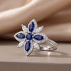 1.55 CT Marquise Sapphire Floral Diamond Ring