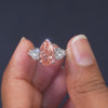 5.86 CT Pink Pear Diamond Three-Stone Ring