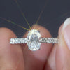 1.48 CT Oval Solitaire Pavé Band Ring