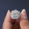 1.79 CT Baguette Cut Cluster Double Halo Ring