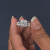 2.57 CT Princess Halo Pavé Twin Ring