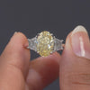 3.87 CT Oval Cut Three Stone Ring