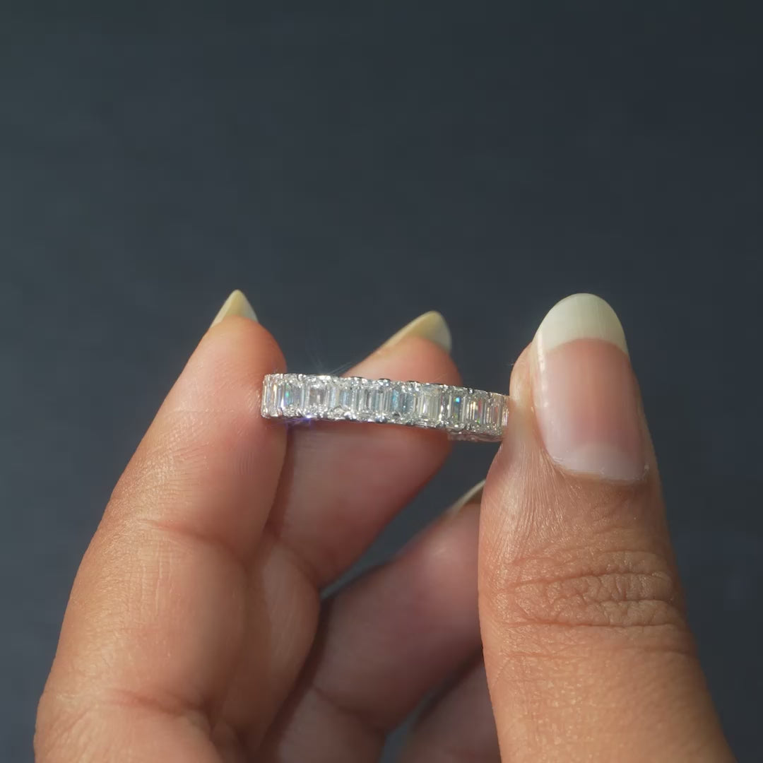 3.49 CT Radiant Cut Half Eternity Band