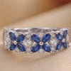 2.36 CT Marquise Sapphire Cluster Half Eternity Ring