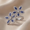 1.79 CT Marquise Sapphire Double Floral Ring