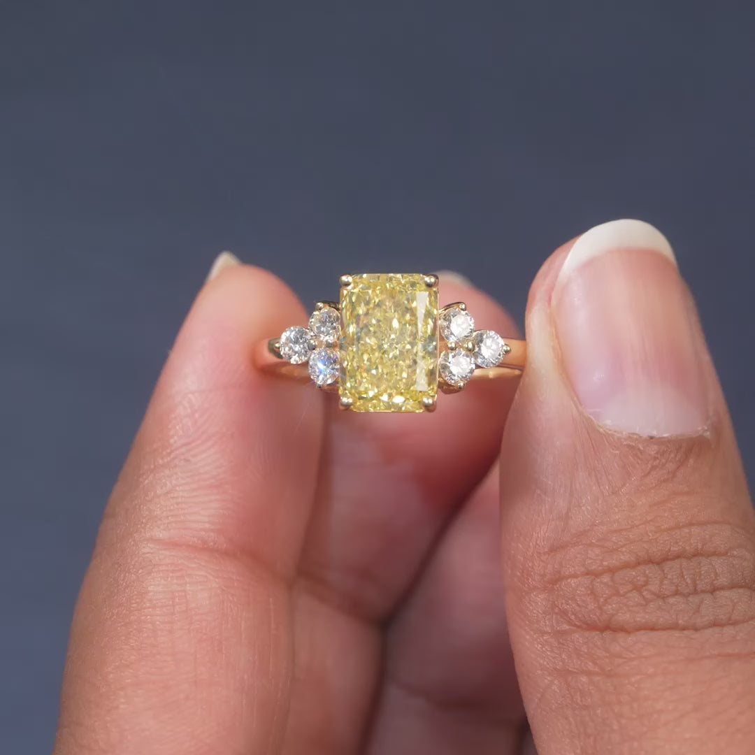 2.97 CT Radiant Diamond Cluster Ring