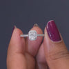 0.84 CT Radiant Halo Ring with Pavé Band