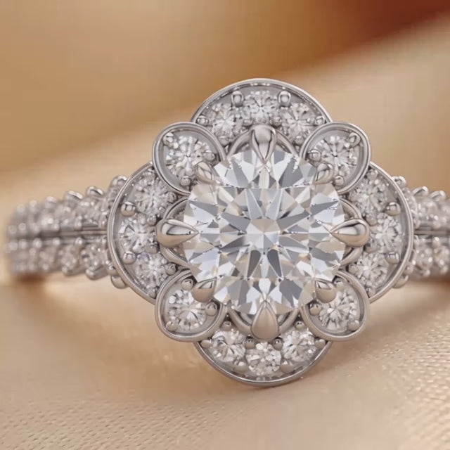 1.55 CT Round Halo Ring