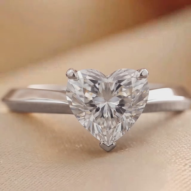 2 CT Heart Solitaire Ring