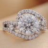 4 CT Round Solitaire Twisted Pavé Band Ring