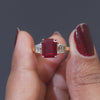 2 .70CT Ruby & Diamond Three-Stone Ring