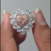 5.44 CT Heart Cut Halo Cocktail Ring