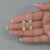 3.72 CT Yellow Pear Halo Drop Earrings