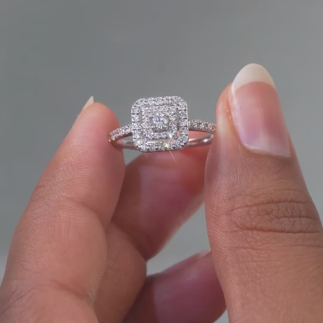 0.55 CT Round Cluster Ring