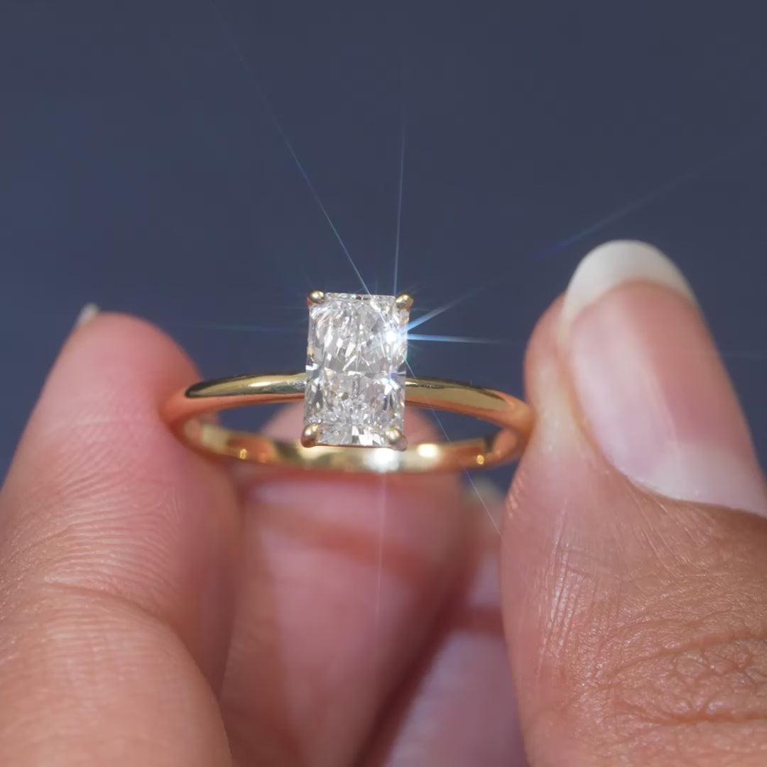 1 CT Radiant Solitaire Ring