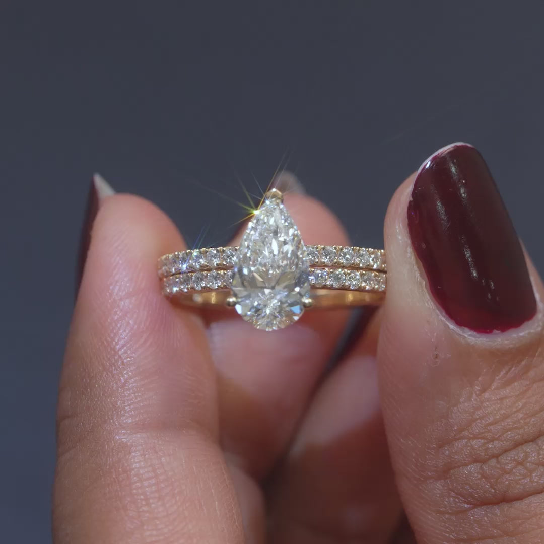 2.24 CT Pear Solitaire with Pavé Ring