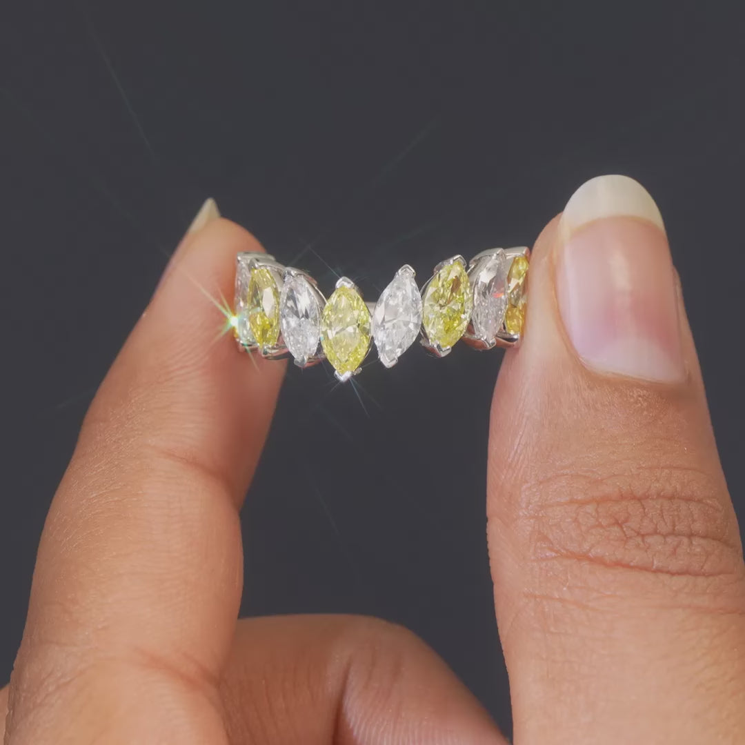3.17 CT Marquise Cluster Band Ring