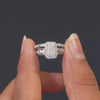2.08 CT Emerald Cut Halo Ring
