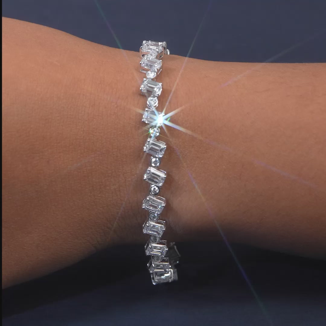 11.76 CT Emerald-Cut Diamond Tennis Bracelet