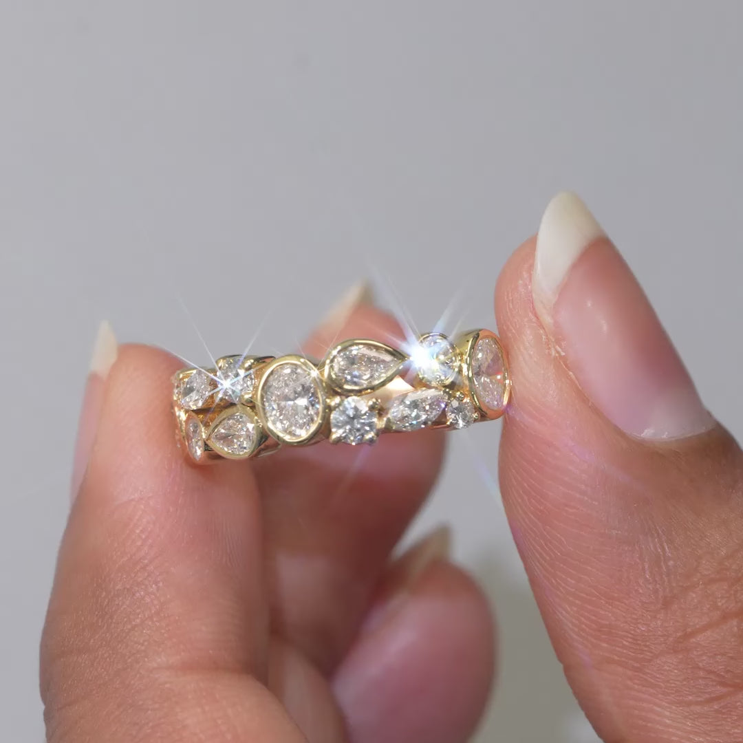 1.34 CT Multi Shape Cluster Band