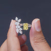 2.98 CT Yellow Radiant Diamond Cluster Open Ring