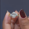 2.80 CT Oval & Pear Three-Stone Pavé Ring