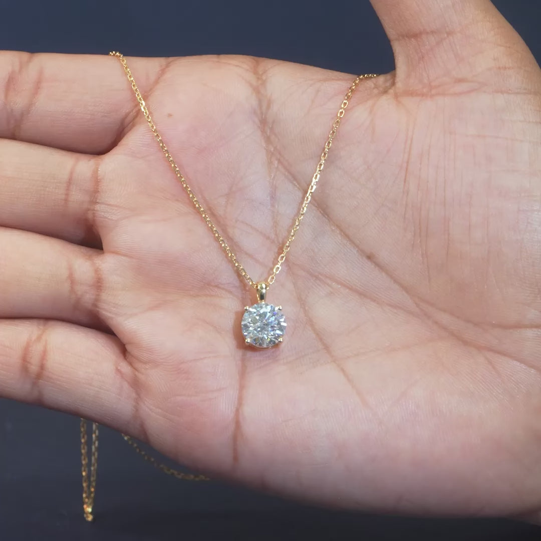 3.07 CT Round Diamond Solitaire Pendant