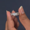 1.32 CT Round Solitaire Wave Pavé Band Bridal Set