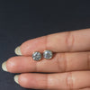 2.17 CT Round Cut Bezel Stud Earrings