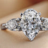3 CT Pear Three Stone Ring
