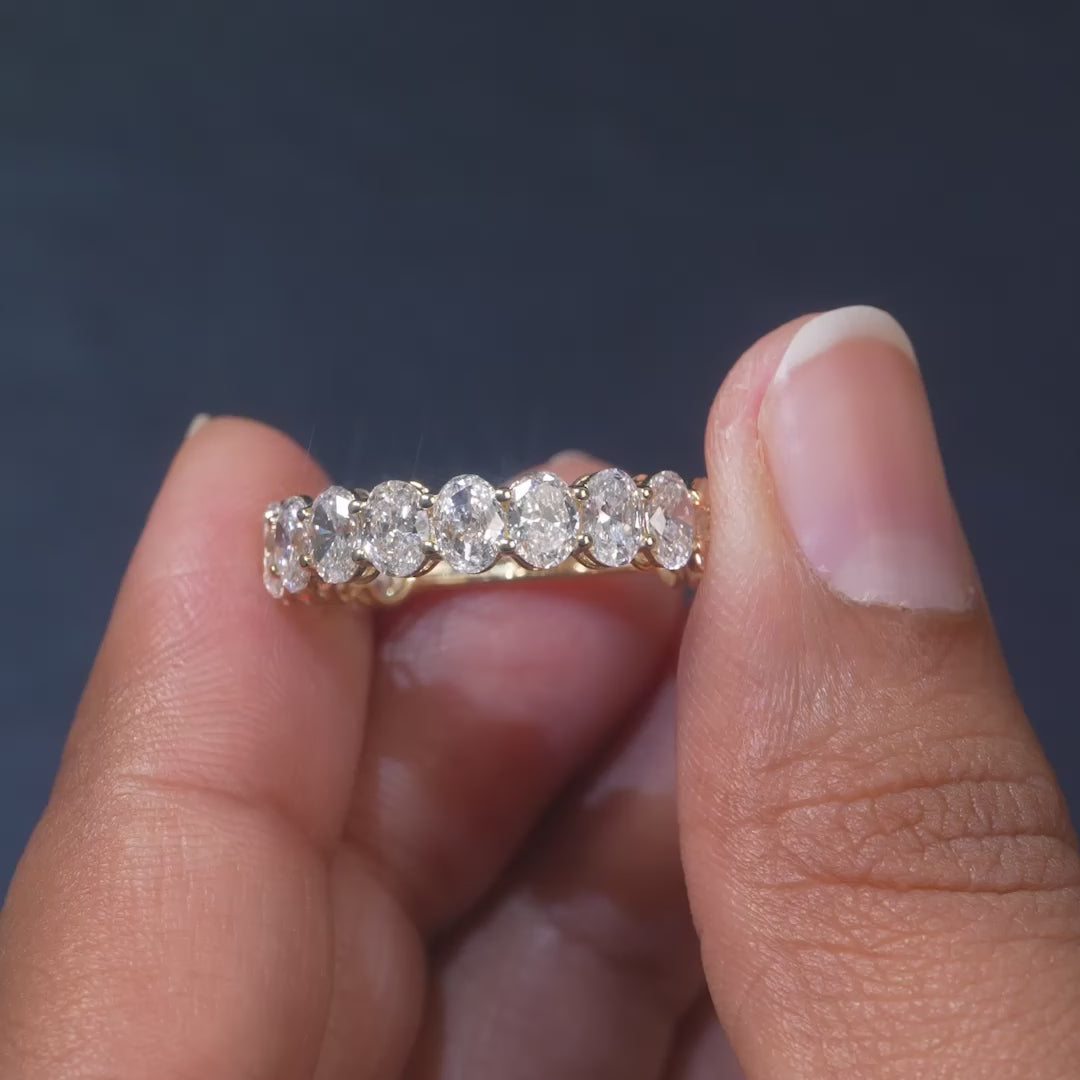 2.93 CT Oval Cut Half Eternity Ring