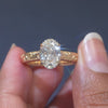 2.66 CT Oval Engraved Solitaire Ring,