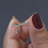 0.40 CT Chevron Pavé Ring with Dangling Pear Drop